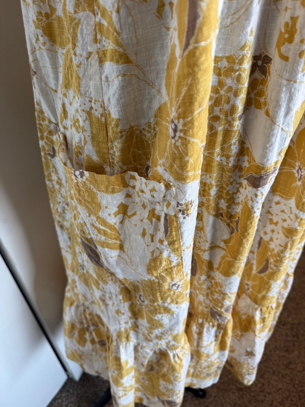 Petal & Pup 100%Cotton Boho Midi Ruffle Shoulder Romantic Floral Pocket Dress - Picture 6 of 12